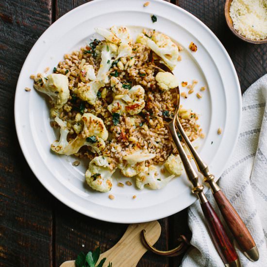 Pecorino Roasted Cauliflower - Recipe photo by gatheranddine