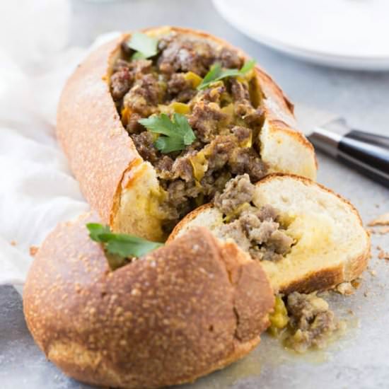Sausage Breakfast Boats - Recipe photo by Azestybite