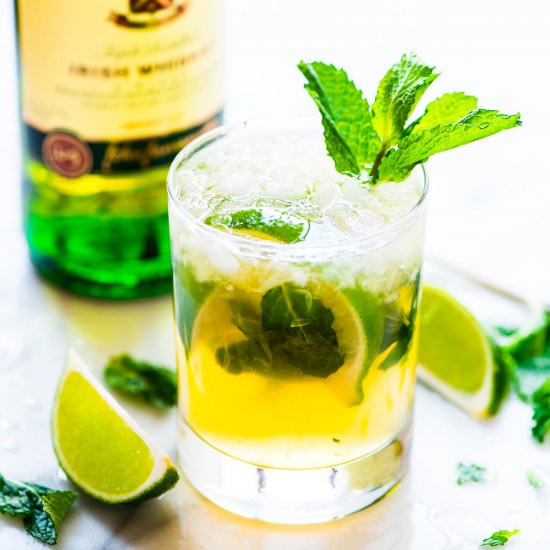 Green Whiskey Smash - Recipe photo by wellplated