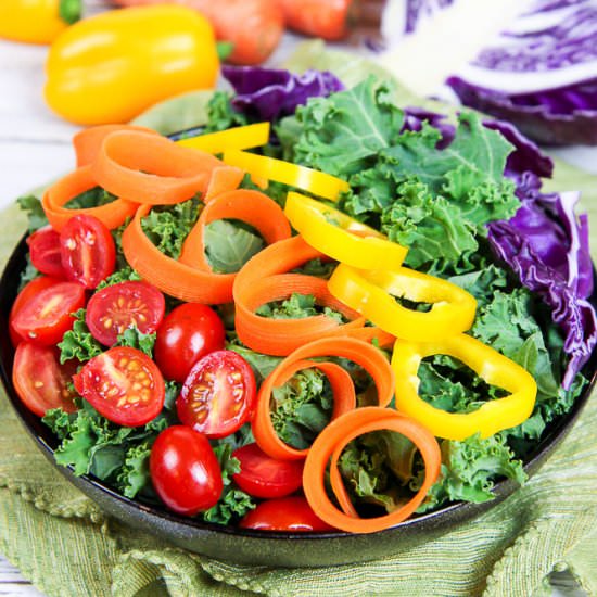 Vegan Rainbow Salad - Recipe photo by RunninginaSkirt