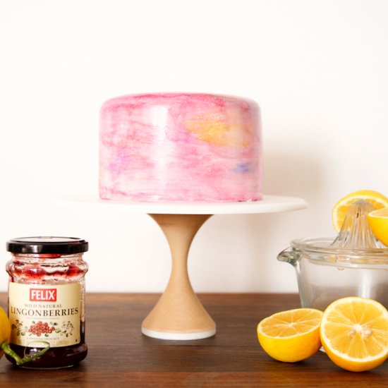 Lemon Lingonberry Cake - Recipe photo by The Sweet Nerd