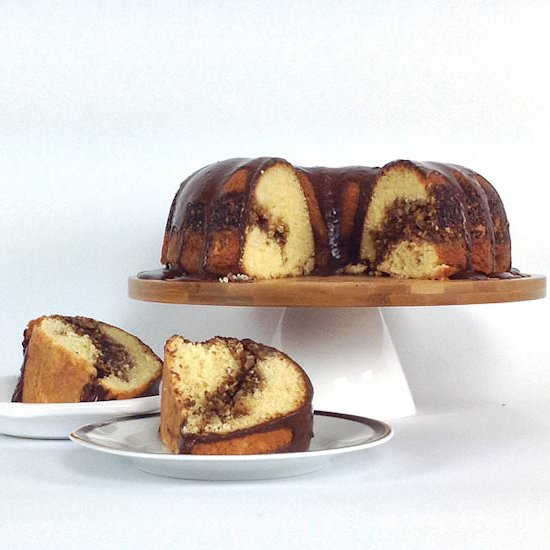 Coffee Cake with Nuts & Chocolate - Recipe photo by agourmetfoodblog