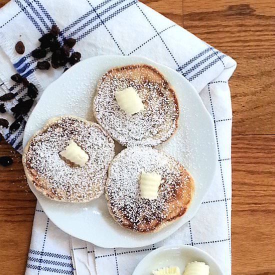 Small Raisin Dessert Pancakes - Recipe photo by agourmetfoodblog