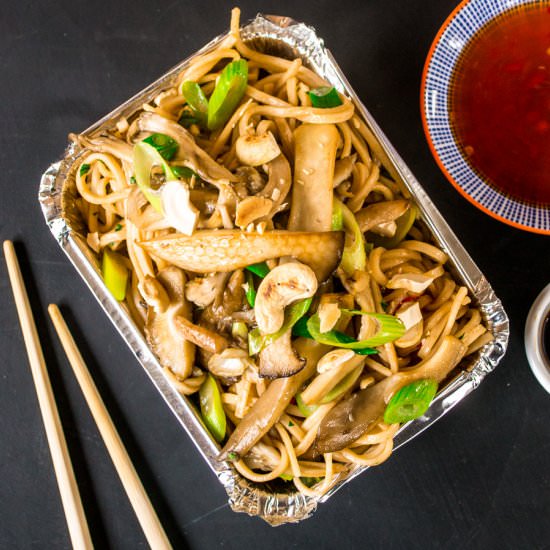 Exotic Mushroom Sweet Chili Noodles - Recipe photo by thevegspace