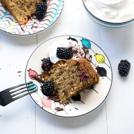 GF Blackberry Banana Cake with Whip - Recipe photo by Vegan Yack Attack