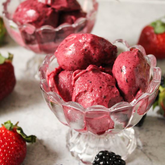 3-Ingredient Berry Kefir Sorbet - Recipe photo by whatstheovenonfor
