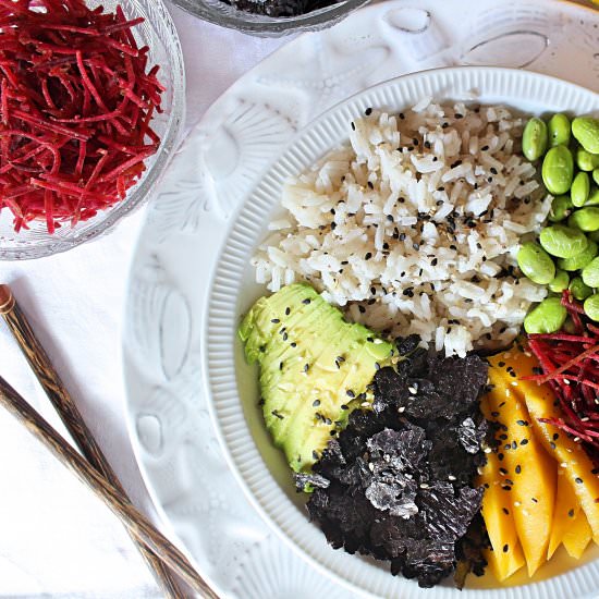 Edamame Sushi Bowl - Recipe photo by leafup