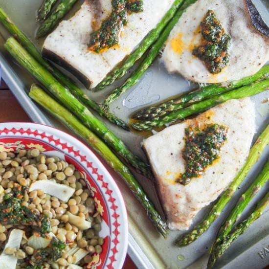Swordfish & Asparagus w/ Chermoula - Recipe photo by carolinescooking