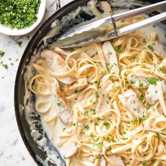 One Pot Chicken Alfredo Pasta - Recipe photo by RecipeTin Eats