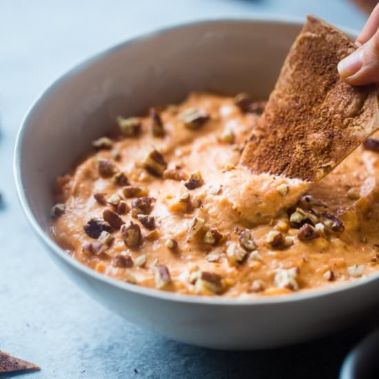 Vegan Carrot Cake Dip & Spice Chips - Recipe photo by foodfaithfitness