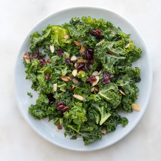 Kale Salad with Cranberries - Recipe photo by thrivingonpaleo