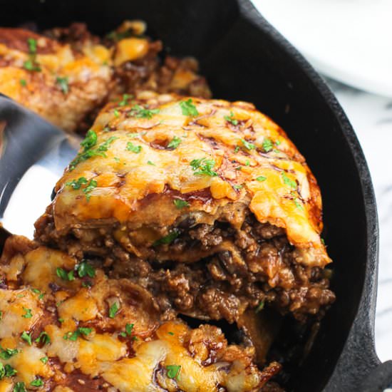 BBQ Beef Tortilla Pie - Recipe photo by mysequinedlife