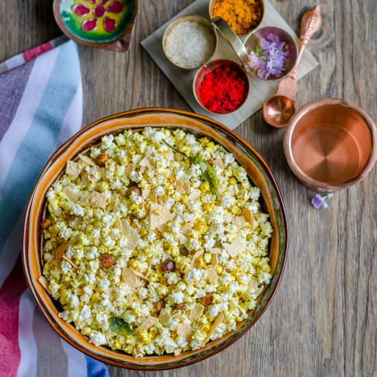 Jowar Dhani Chivda - Recipe photo by Herbivore Cucina