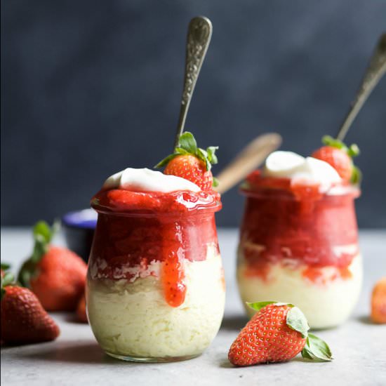 Skinny Cheesecake with Strawberries - Recipe photo by joyfulhealthyeats