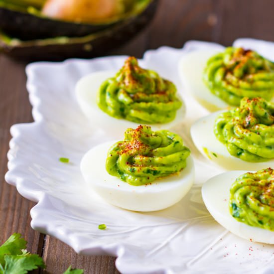 Healthy Deviled Eggs with Avocado - Recipe photo by ChefDeHome