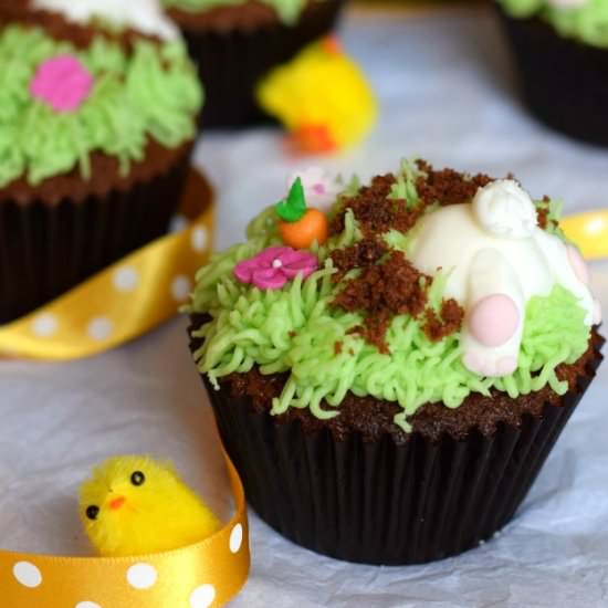 Easter Bunny Butt Cupcakes - Recipe photo by OnlyCrumbsRemain