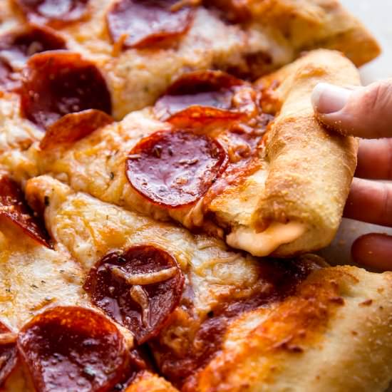 How To Make Stuffed Crust Pizza - Recipe photo by sallysbakingaddiction