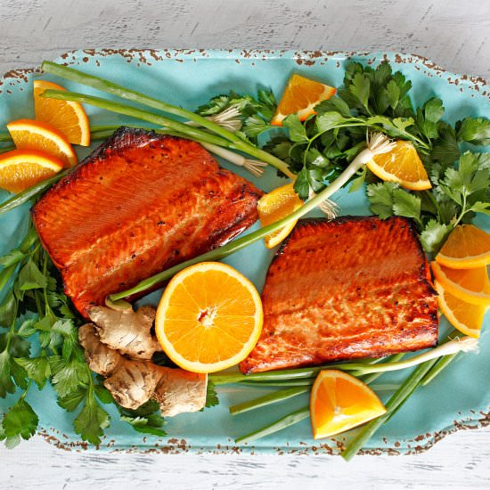 Orange Ginger Glazed Salmon - Recipe photo by tiffanybendayan