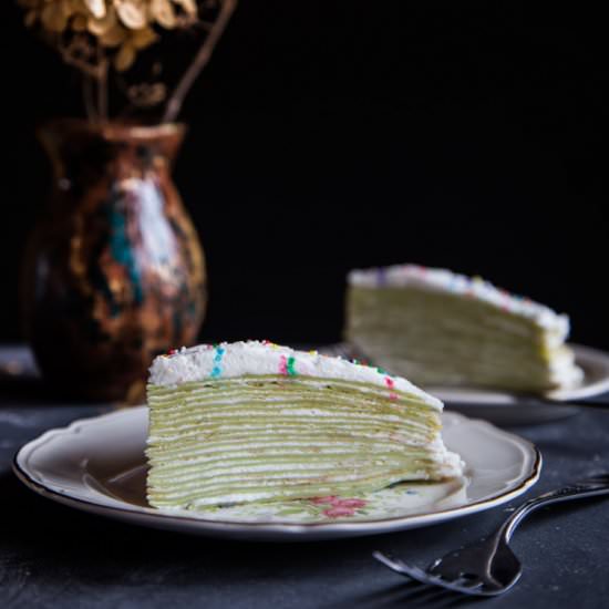 Pandan Mille Crepe Cake - Recipe photo by WhatToCookToday