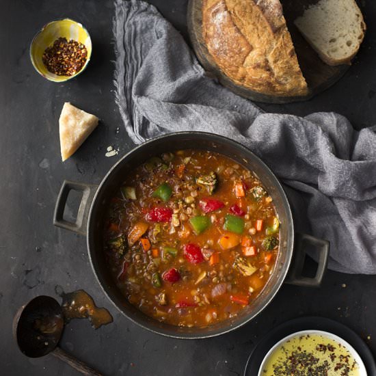 French Lentil Veggie Soup - Recipe photo by turmericnspice