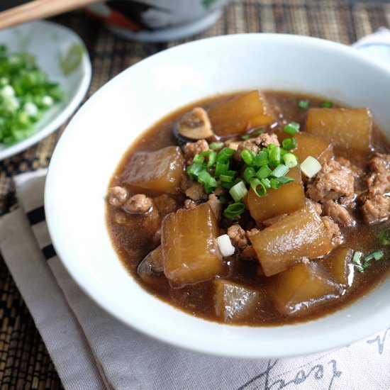 Braised Turnip Rice Bowl - Recipe photo by BearNakedFood