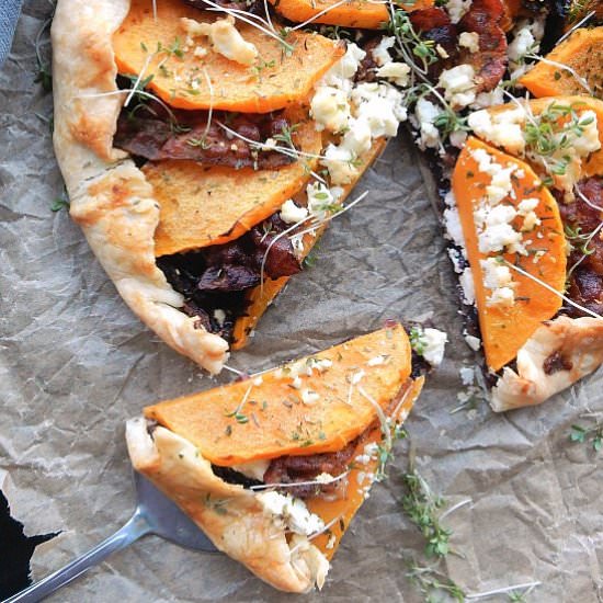 Pumpkin, onion and bacon galette - Recipe photo by Rebelliouskitchen