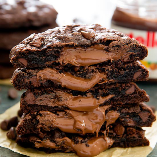 Chocolate Nutella Lava Cookies - Recipe photo by kirbie