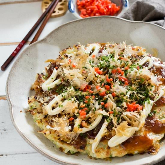Osaka Okonomiyaki - Recipe photo by Chopstick Chronicles