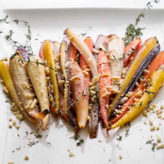 Honey Ginger Roasted Carrots - Recipe photo by hungerthirstplay