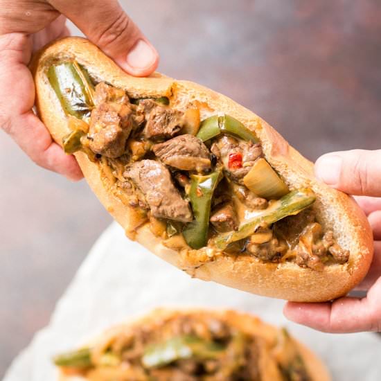 Mexi Cheesesteak Sandwiches - Recipe photo by ChiliPepperMadness