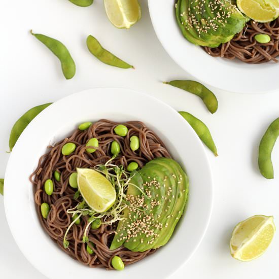 Soba Noodles with Edamame & Avocado - Recipe photo by cuisinedeli