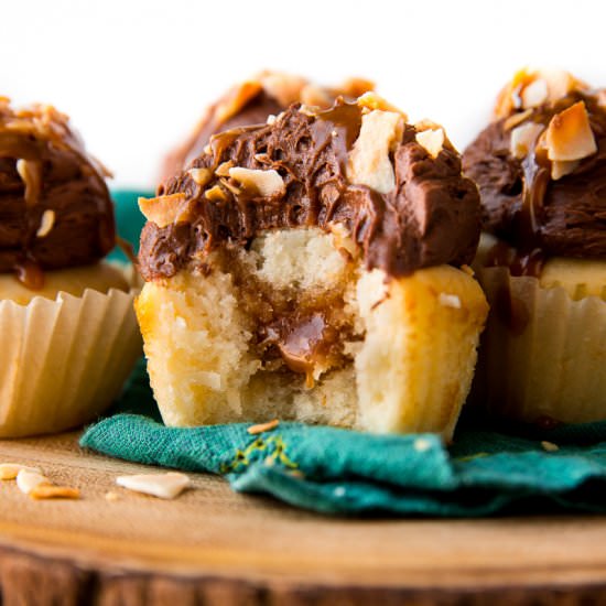 Chocolate Caramel Coconut Cupcakes - Recipe photo by sallysbakingaddiction