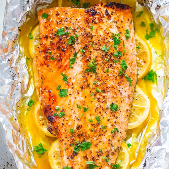 Sheet Pan Honey Lemon Salmon - Recipe photo by Averie