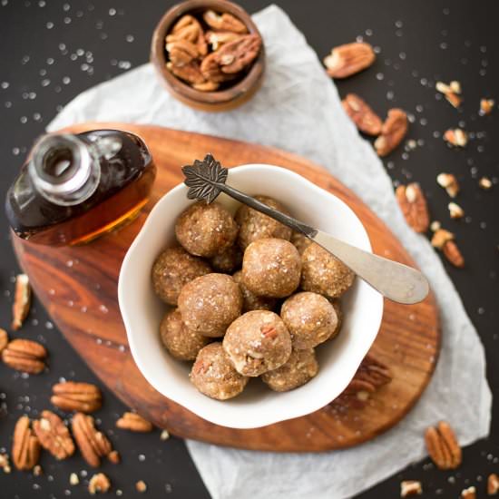 Salted Maple Energy Bites - Recipe photo by Kiwi and Carrot