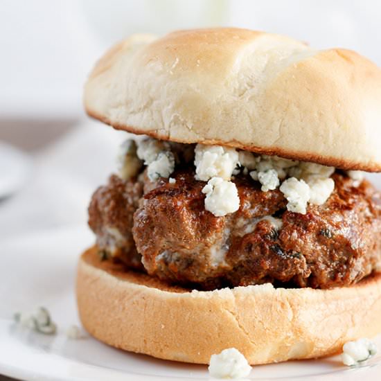 Blue Cheese Stuffed Burgers - Recipe photo by JennMeyering