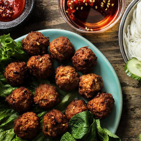 Lemongrass Meatballs (Larb Style) - Recipe photo by pupswithchopsticks