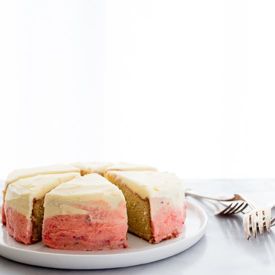 Mini Strawberry Ombre Cake - Recipe photo by DessertForTwo
