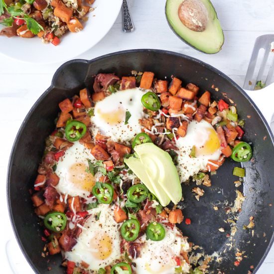 Sweet Potato & Egg Skillet - Recipe photo by 3ScoopsofSugar