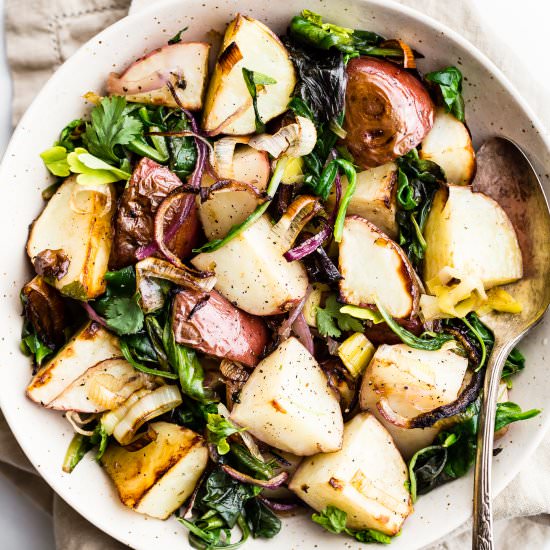 Spring Leek and Potato Pan Roast - Recipe photo by Cotter Crunch