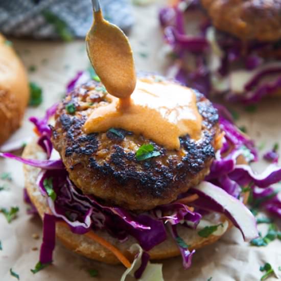 Coconut Curry Pork Burgers - Recipe photo by cookingforkeeps