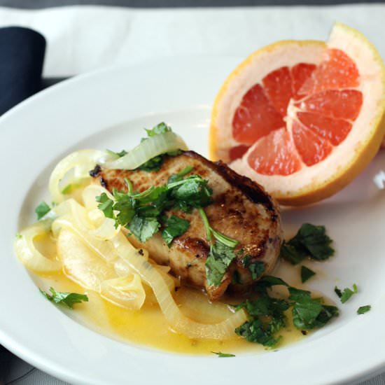 Pork Chops with Grapefruit - Recipe photo by Food Gal