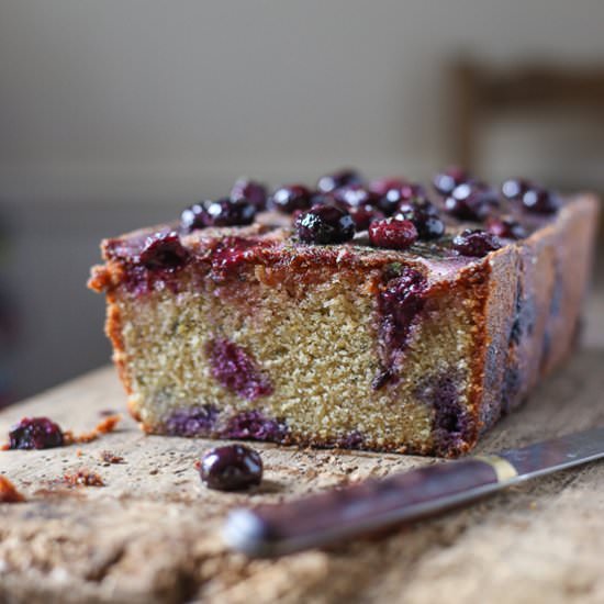 Blueberry Basil Lemon Drizzle Loaf - Recipe photo by fromthelarder