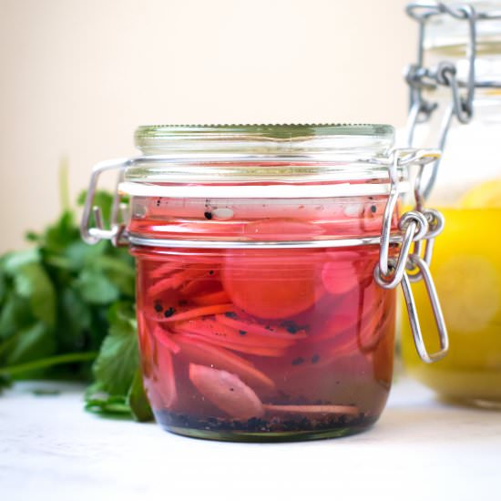 Radish Pickles & Preserved Lemons - Recipe photo by inthemoodforfood
