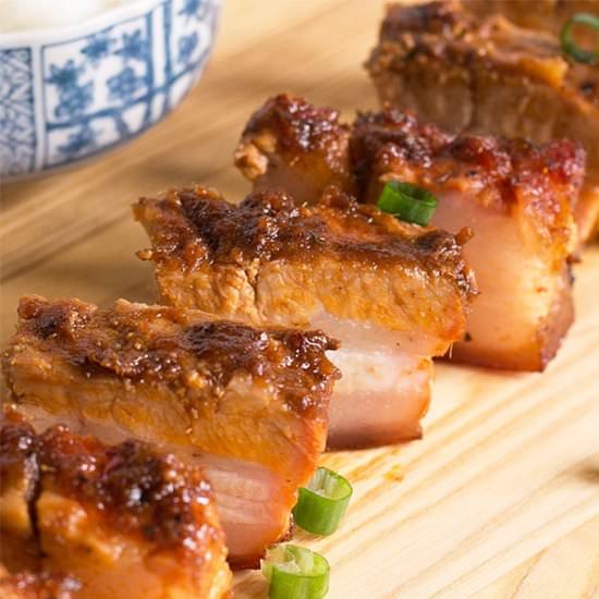 Spicy Asian-style BBQ Pork Belly - Recipe photo by slapyodaddybbq