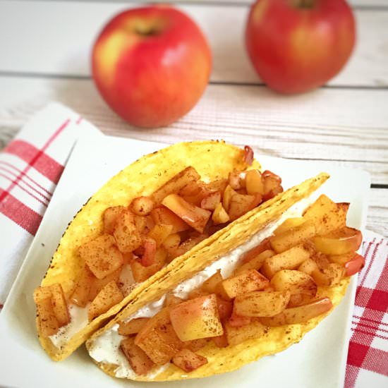 Apple Pie Breakfast Tacos - Recipe photo by LaurenPincusRD