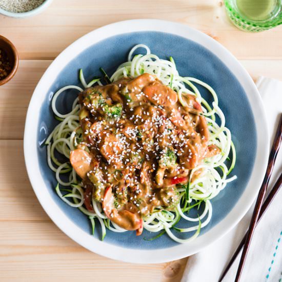 Almond Butter and Veggie Zoodles - Recipe photo by Simple Green Smoothies