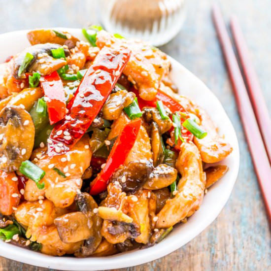 Chicken & Mushroom Stir Fry - Recipe photo by Priyanka DK