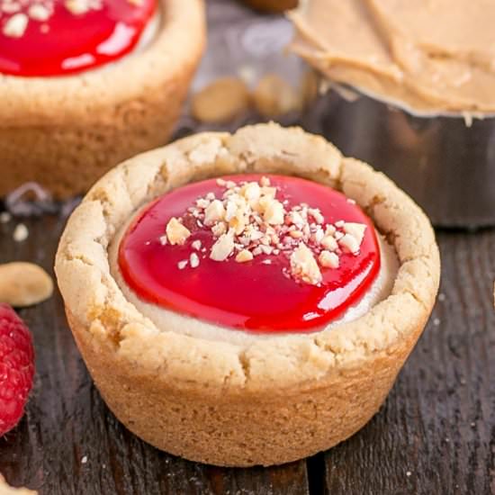 Peanut Butter & Jelly Cookie Cups - Recipe photo by Livforcake
