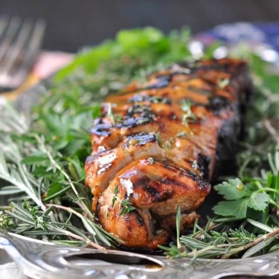 Honey Garlic Dijon Pork Tenderloin - Recipe photo by The Seasoned Mom