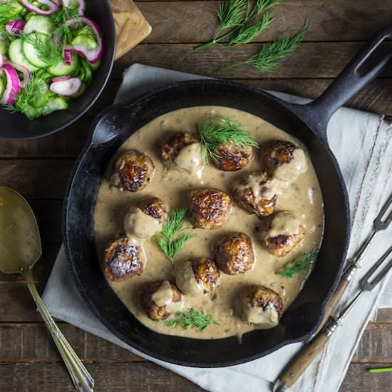 Swedish Meatballs with Cream Gravy - Recipe photo by NerdsWithKnives-Emily